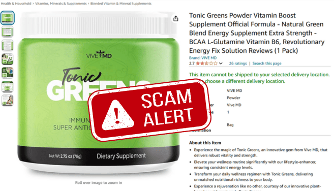 Learn about Tonic Greens scams and how to avoid counterfeit products when purchasing this immune-boosting supplement.