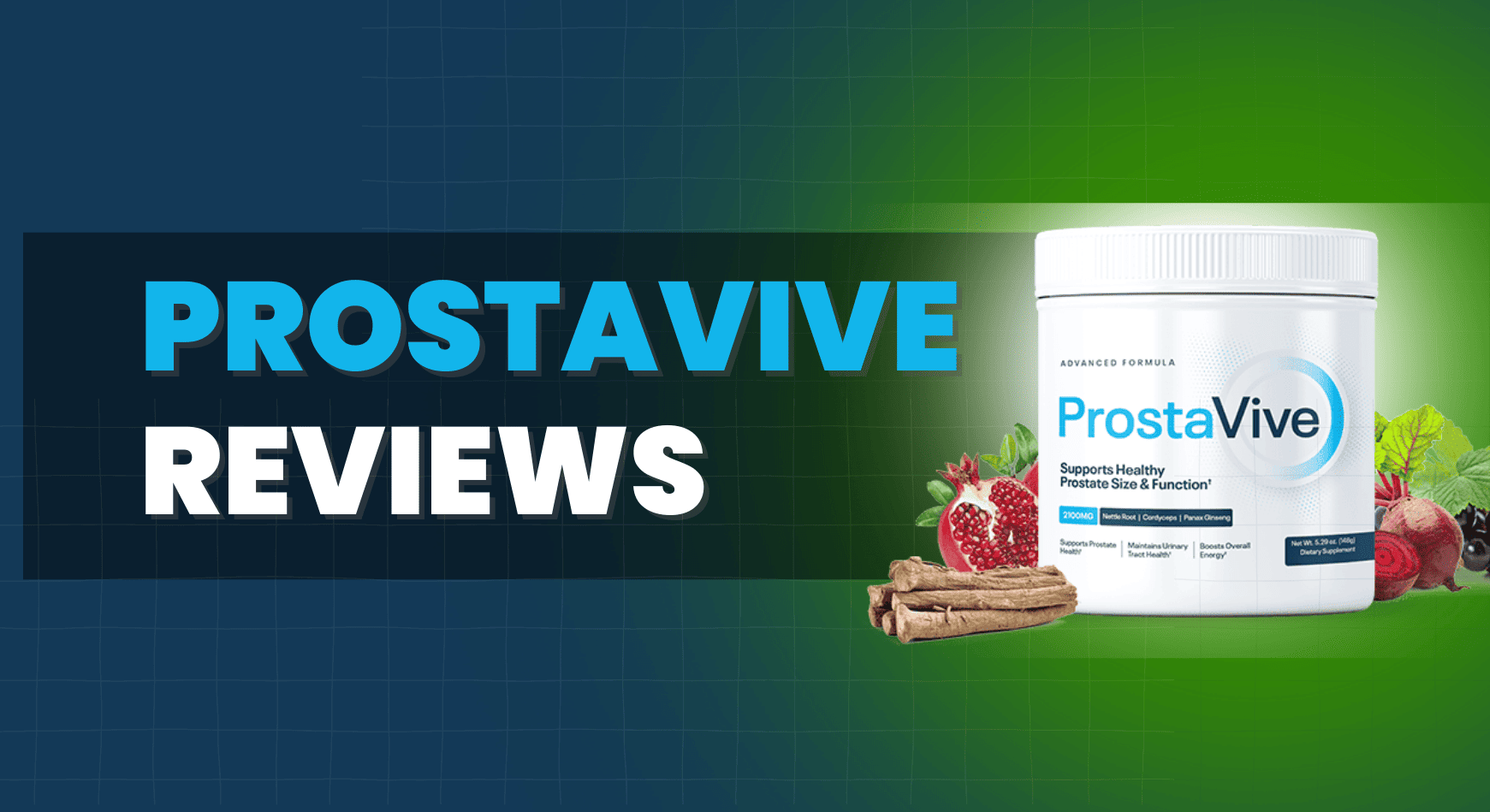 A bottle of Prostavive dietary supplement, designed to support prostate health, surrounded by natural ingredients known for promoting urinary function and reducing inflammation.
